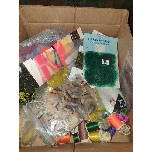 74 - Box Full Of Fly Tying Equipment etc