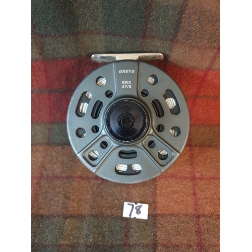 78 - Greys Trout Fly Reel GRX 7/8 With Fly Line And Backing Good Condition