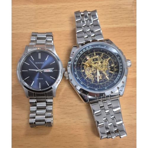 64 - Gents Sekonda 50 metres watch together with CS Skelton watch [Both Working]