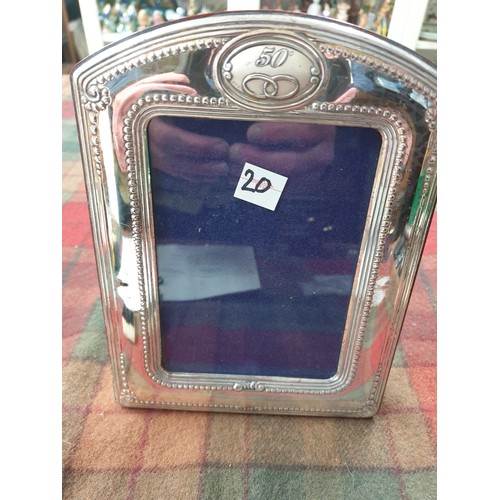20 - Large Silver Hallmarked Photo Frame 22 x 16 cm