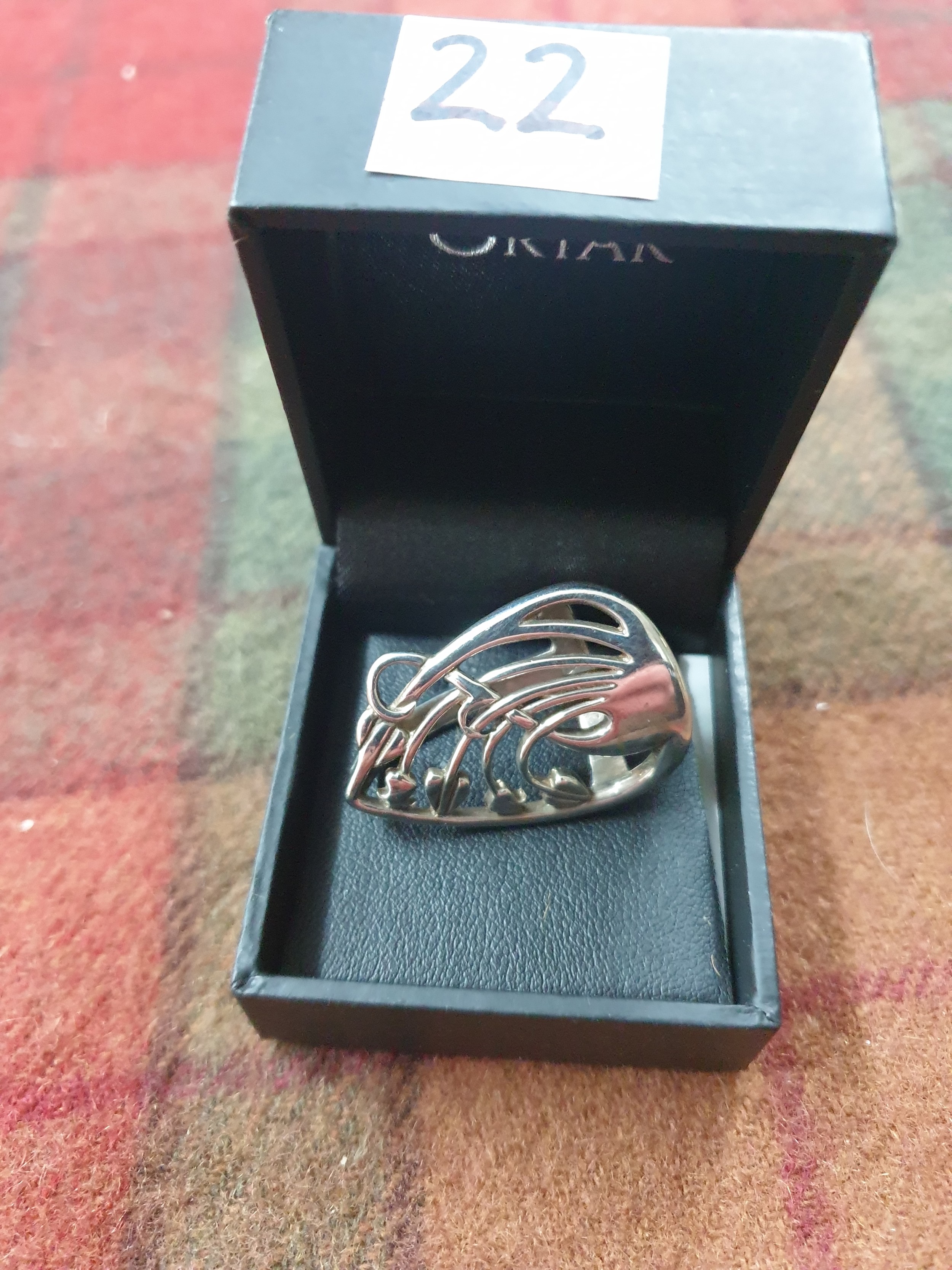 Silver Ortak Malcolm Gray Scarf Ring In Rennie McIntosh Style