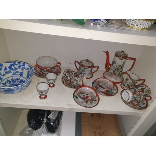 337 - Shelf Of Oriental collectables Items Etc