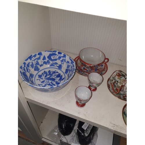 337 - Shelf Of Oriental collectables Items Etc