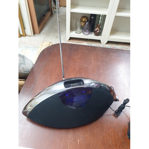 359 - DAB Teac Speaker / Radio, Russel Hobbs Steam Iron, Mini Hi Fi , Halogen Desk L;amp Chrome Coat Hange... 