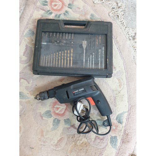 307 - Black And Decker Hammer Drill Working And Drill Cased Set