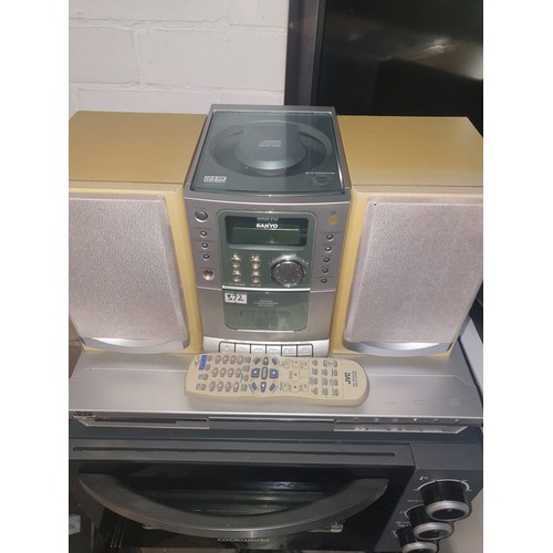 372 - JVC DVD Player With Remote And Sanyo CD Radio Cassette Hi Fi With Speakers
