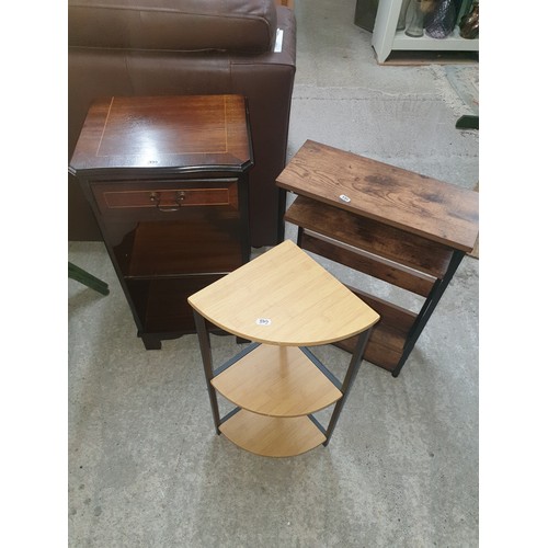 339 - Nice Little Inlaid Side Cabinet With 1 Drawer Front And Storage Shelves, With Magazine Rack / Table ... 
