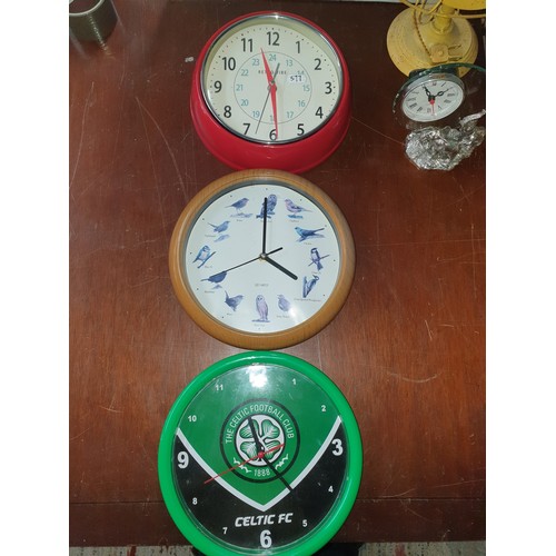 378 - Selection Of Clocks To Include Retro Clock And Vintage Style Fan Clock etc