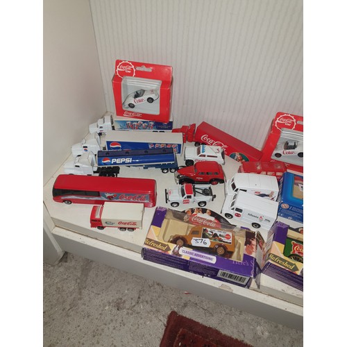 376 - Shelf Of Coca Cola And Pepsi Advertising Vehicles etc
