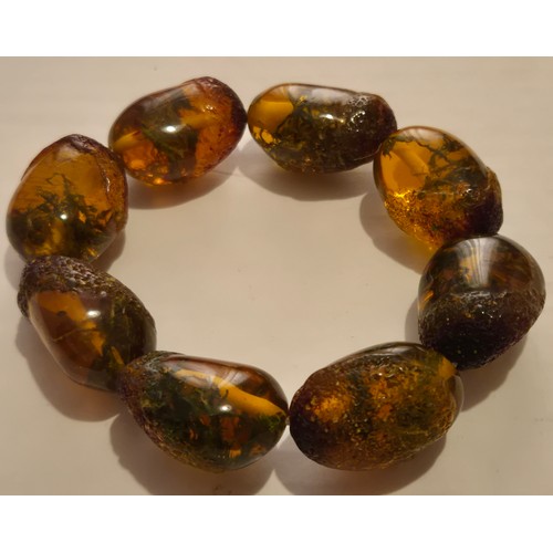 46 - Baltic Amber beaded sea weed bracelet.