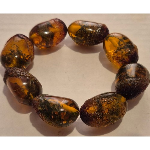 46 - Baltic Amber beaded sea weed bracelet.