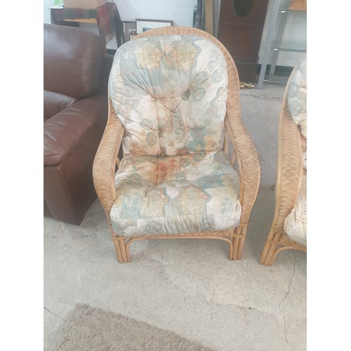 255 - Three Piece Conservatory Suite two Seat Couch And two Chairs.