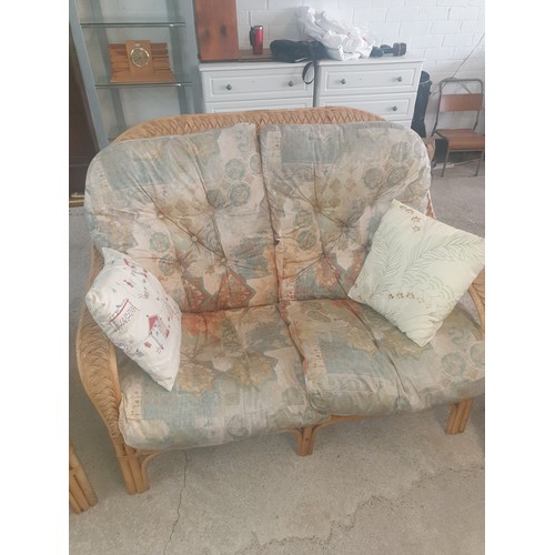 255 - Three Piece Conservatory Suite two Seat Couch And two Chairs.