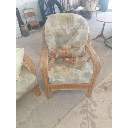 255 - Three Piece Conservatory Suite two Seat Couch And two Chairs.
