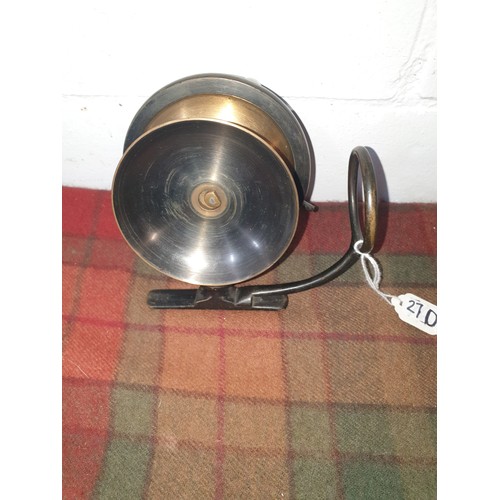 270 - Antique Mallochs Of Perth Side Caster Brass Reel Very Good Condition