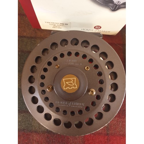 275 - Hardy Brothers Viscount MK 111 Large Arbor Fly Reel with Spare Spool Boxed