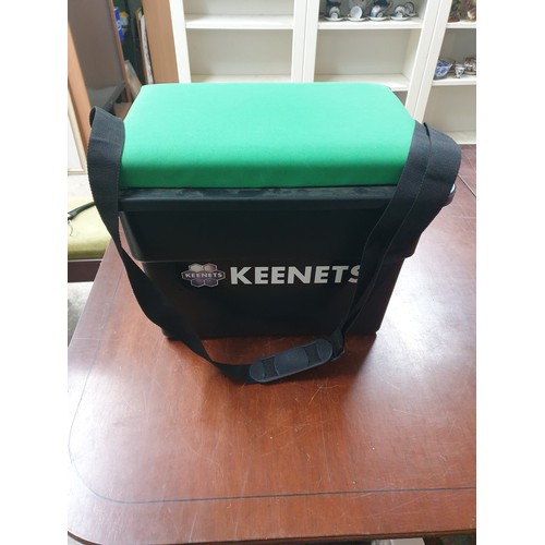 278 - Keenets seat/ Tackle Box With Padded Top and Tackle etc Lures, Devon Minnows, Flying Lures Backing L... 