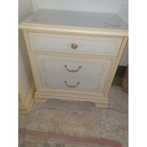 282 - Good Quality 3 Drawer Chest with  Hand Painted deisgn. Matches Previous Lot.