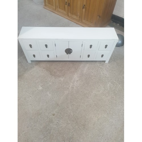 283 - Chinese Style Multi Drawer Storage Cabinet 120x45x24cm.