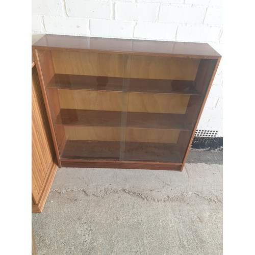 260 - Mid Century open front Glass Bookcase