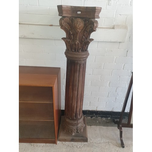 264 - Large Pillar/ Plant Stand. Very Heavy Main Body Needs Attached To The Base.  153 cm Tall.