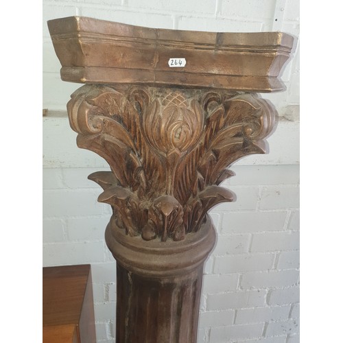 264 - Large Pillar/ Plant Stand. Very Heavy Main Body Needs Attached To The Base.  153 cm Tall.