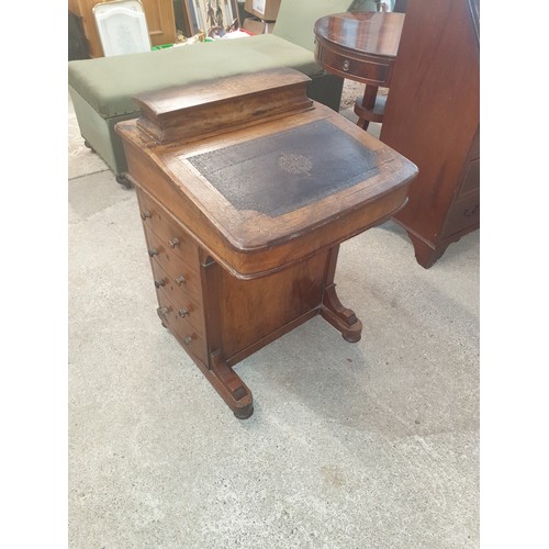 250 - Little Edwardian Davenport  With 4 Drawer Side