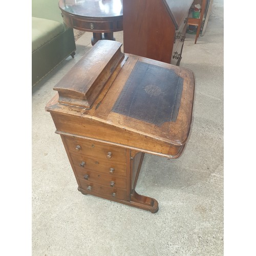 250 - Little Edwardian Davenport  With 4 Drawer Side