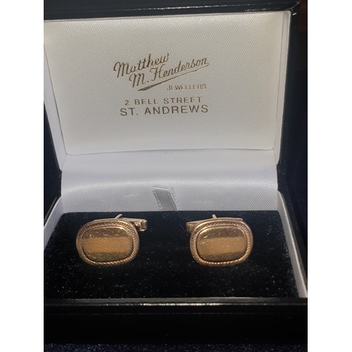 1 - Pair 9ct Gold Cufflinks 12.55 g