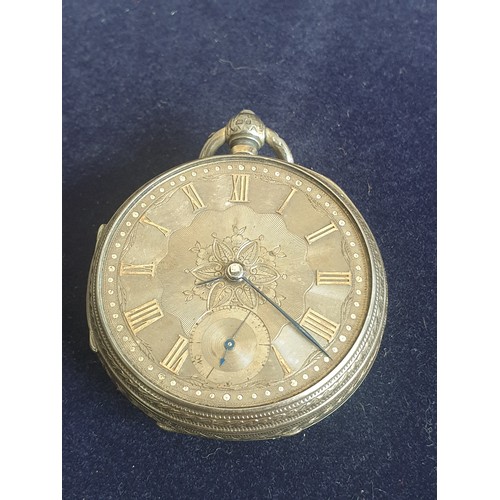11 - Large Silver Hallmarked Pocket Watch With Chester Hallmark Makers Mark RG. Winds And Ticks Needs Ser... 