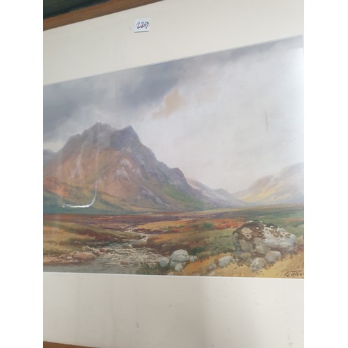 229 - Two Antique water colours; Highland Scene signed Colours Signed & Country side scene signed.