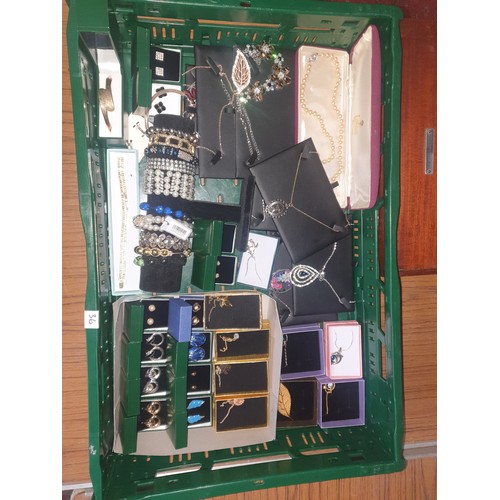 36 - Large Crate Of Costume Jewellery Mostly Boxed