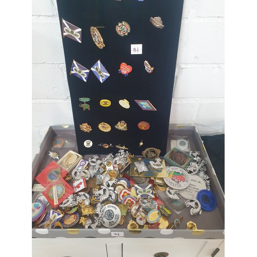 31 - Selection Of Enamel Pin Badges Medals etc