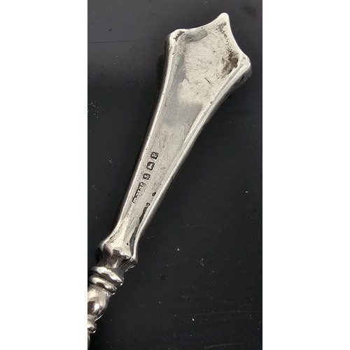40 - Collection of Silver & Silver plated items; Birmingham Silver trident fork, Silver button Hook & oth... 