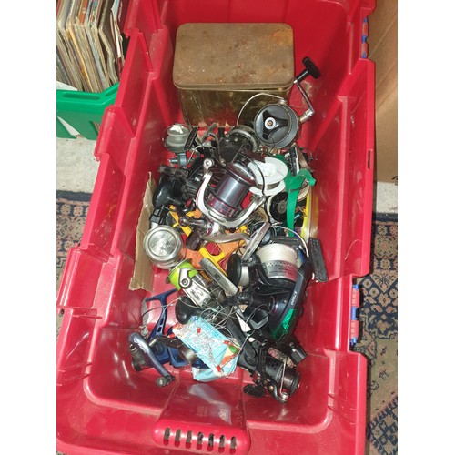 233 - Huge Box Of Fishing Reels etc