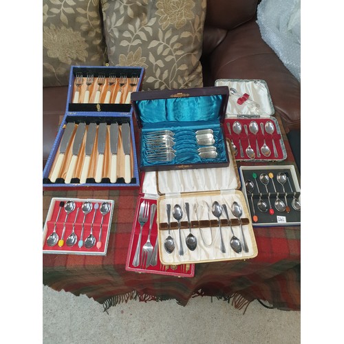 241 - Selection Of EPNS Boxed Cutlery Etc