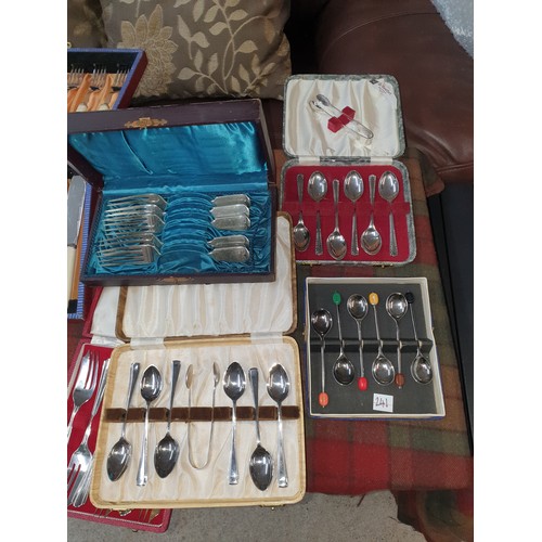241 - Selection Of EPNS Boxed Cutlery Etc
