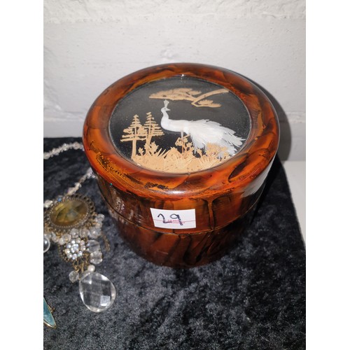 29 - Nice Little Box Of Costume Jewellery With Oriental Box
