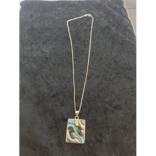 12B - Silver Necklace with Silver Aboriginal Art Pendant Tobwabba Art