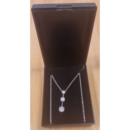38A - Two Silver Necklaces; Maltese & three drop necklace.