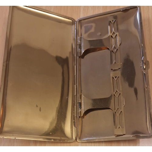 39A - Three Antique Card Cases; Silver plated card case, Brass card case & other.