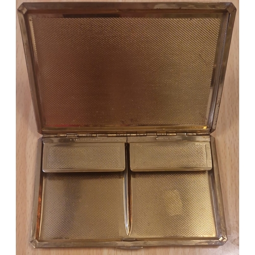 39A - Three Antique Card Cases; Silver plated card case, Brass card case & other.