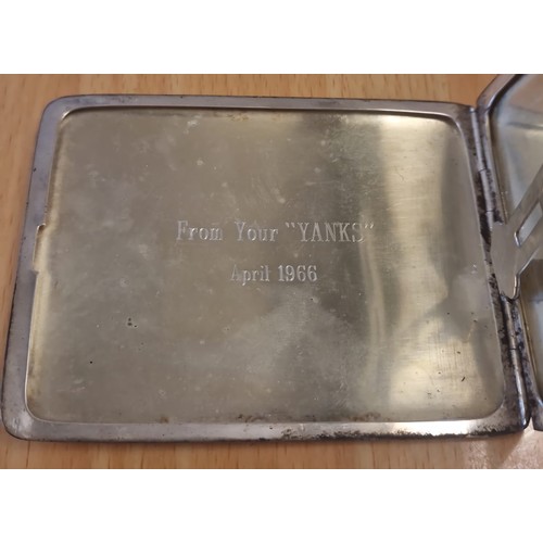 39A - Three Antique Card Cases; Silver plated card case, Brass card case & other.