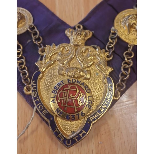 48 - Royal Antediluvian Order of Buffaloes (RAOB) Collar Jewels Display.