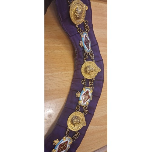 48 - Royal Antediluvian Order of Buffaloes (RAOB) Collar Jewels Display.
