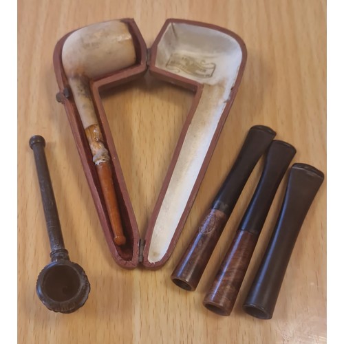 47 - Selection of Vintage & Antique Smoking items; pipes & Cherots.