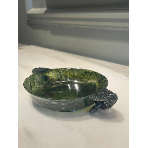 69 - A Chinese Jade Marriage Bowl Of Very Fine QualityCirca 1821-1850. Daoguang. Spinach Jade made in the... 