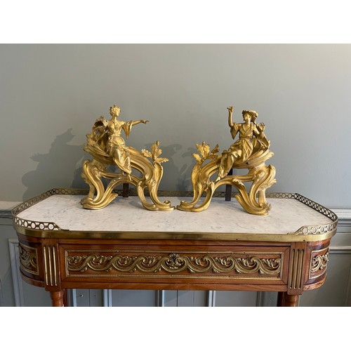 86 - A fine pair of Louis XV ormolu gilt bronze figural chenets with Chinoiserie figures.Condylis Collect... 