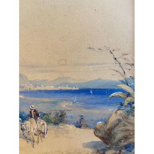 111 - [o] [Δ]Gibraltar. By David Roberts. Watercolour on paper. Signed ‘D. Roberts 1835’. Unframed.Dimensi... 