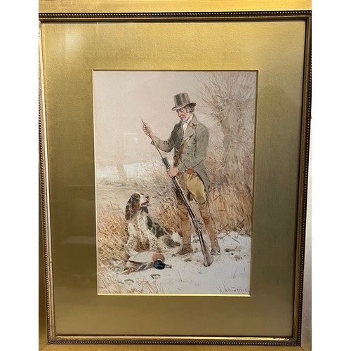 118 - Property of a Gentleman.Gentleman with Gun and Spaniel. William Arnold Woodhouse (1857 - 1939). Sign... 